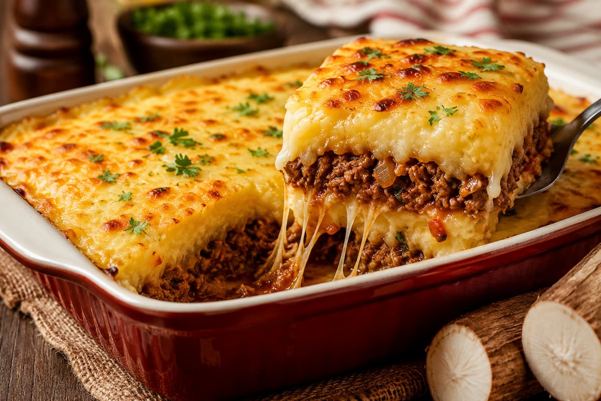 Aprenda a fazer um escondidinho de mandioca
