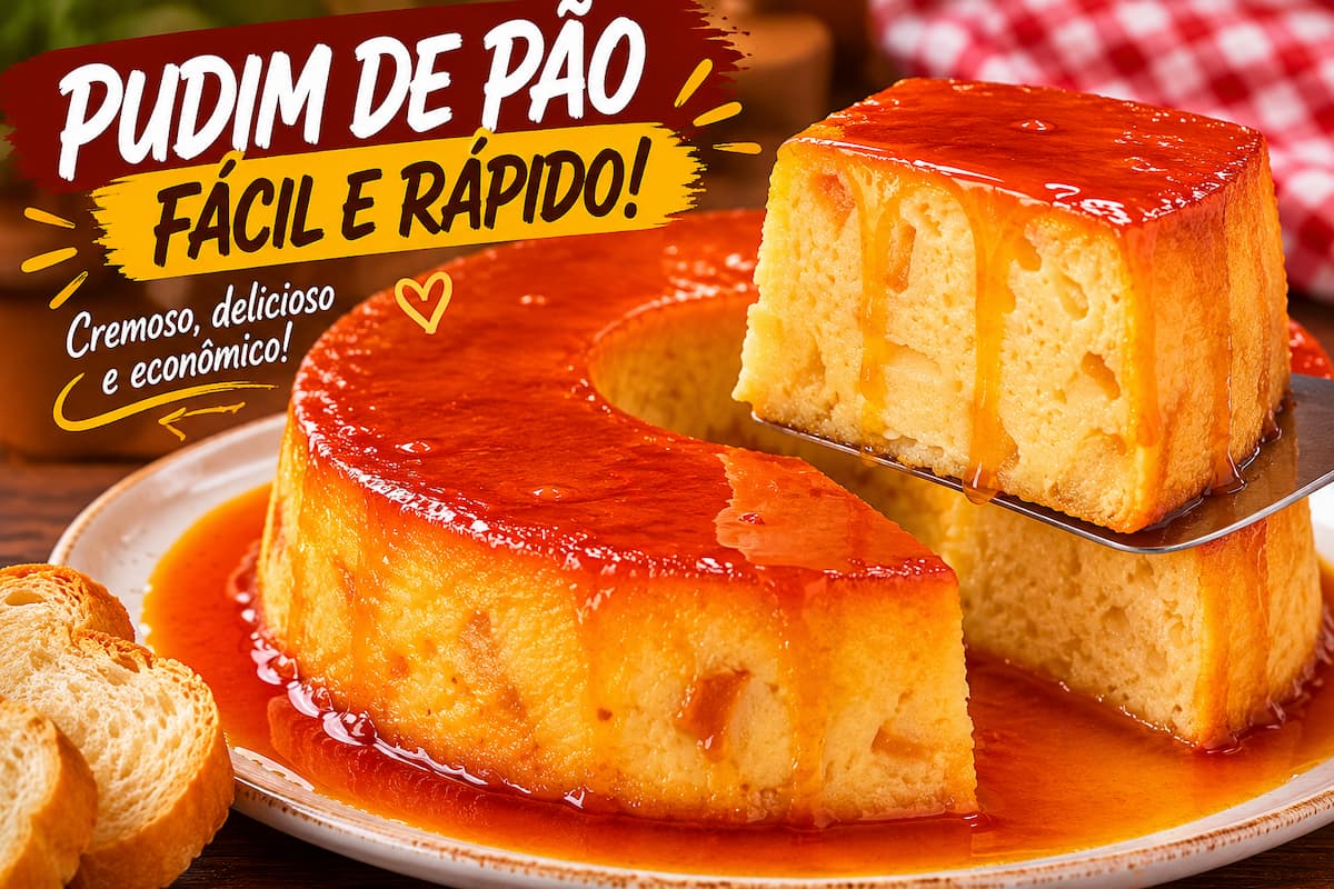 Aprenda a fazer um pudim de pão fácil e rápido