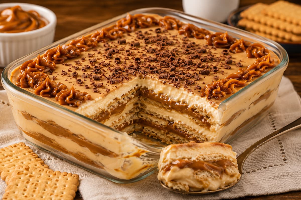 Aprenda a fazer um delicioso pavê de doce de leite cremoso