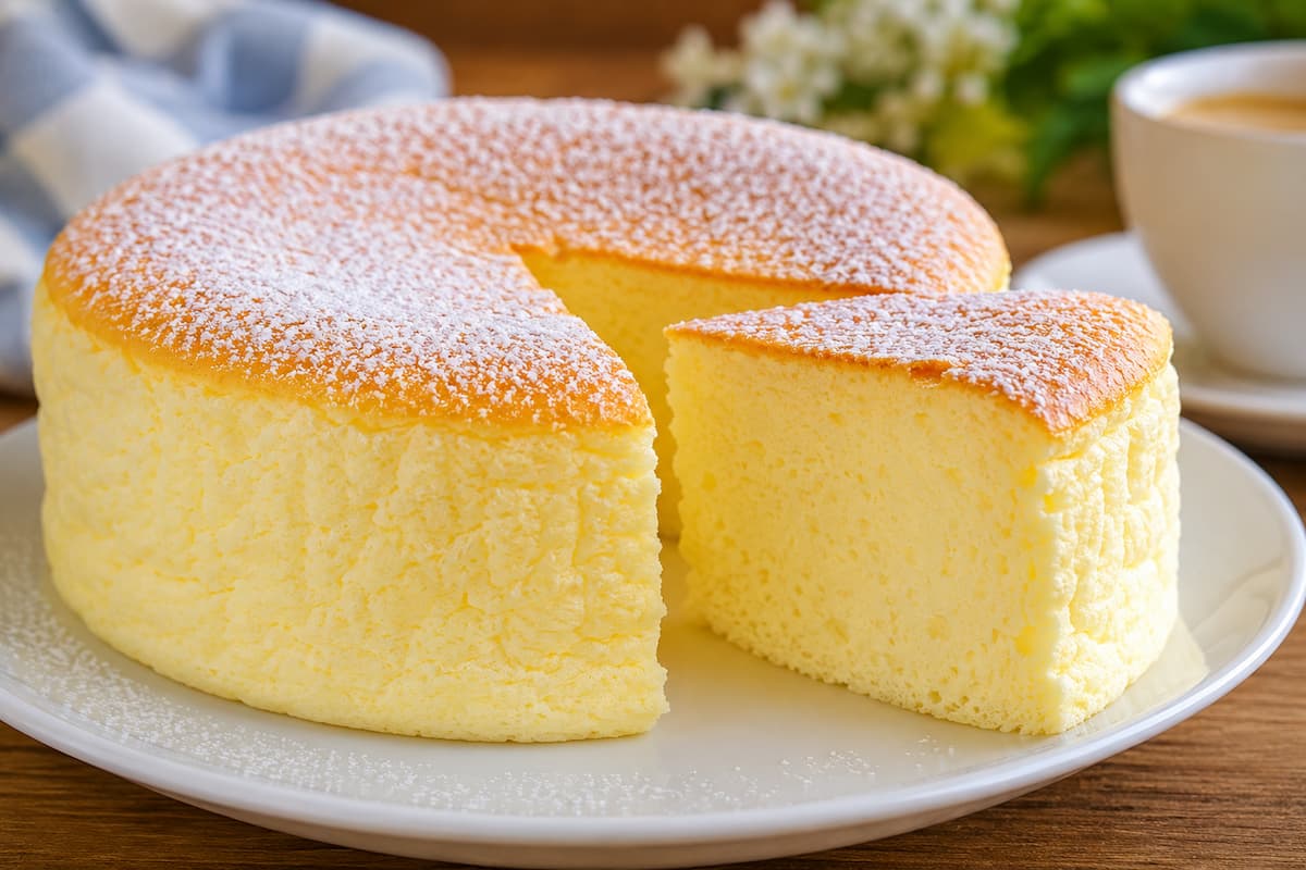 Bolo nuvem super leve, fofinho e delicado, com textura que derrete na boca