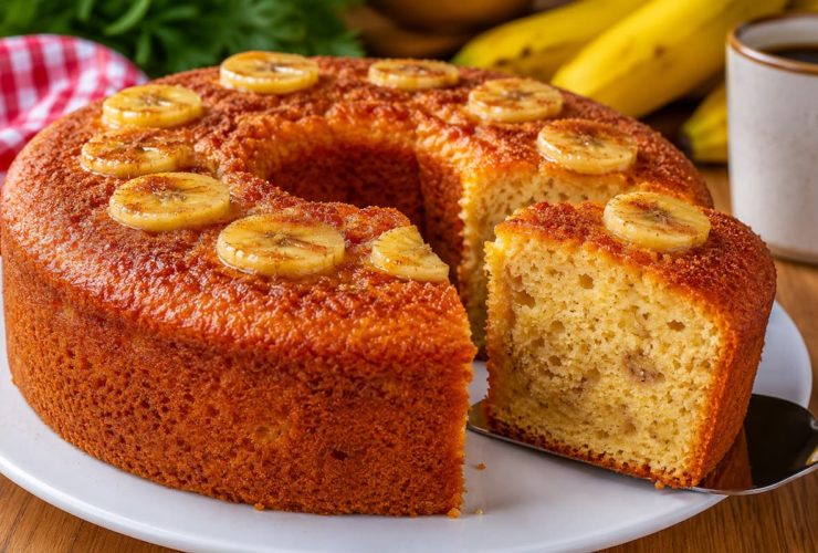Aprenda a fazer um bolo de banana bem fofinho