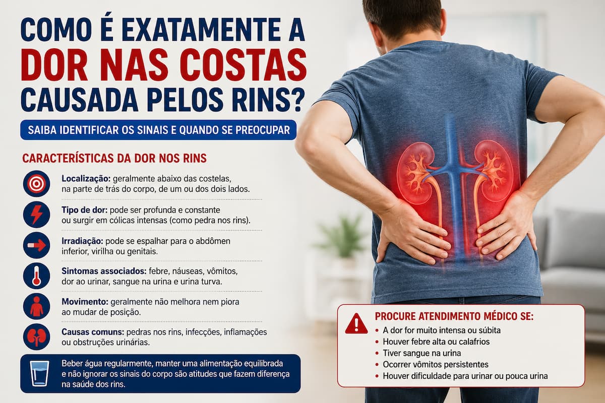 Descubra como identificar a dor nas costas causada pelos rins