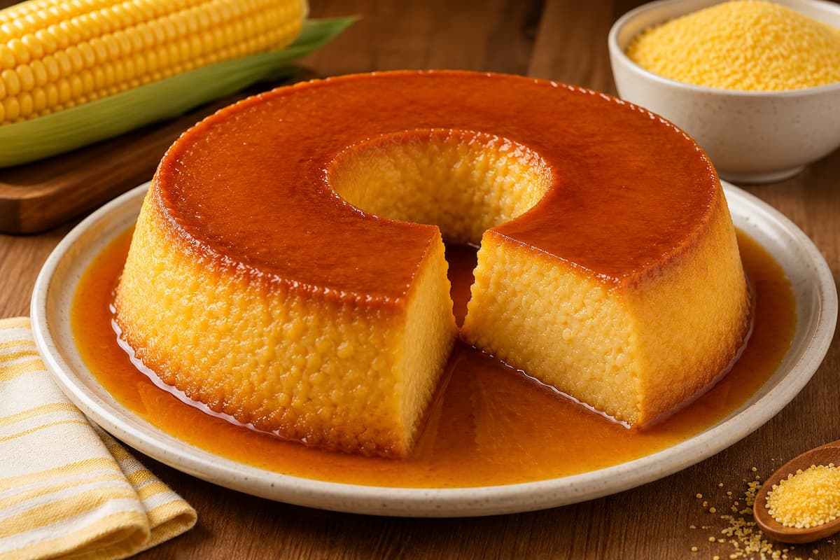 Aprenda a fazer um delicioso pudim de flocão de milho