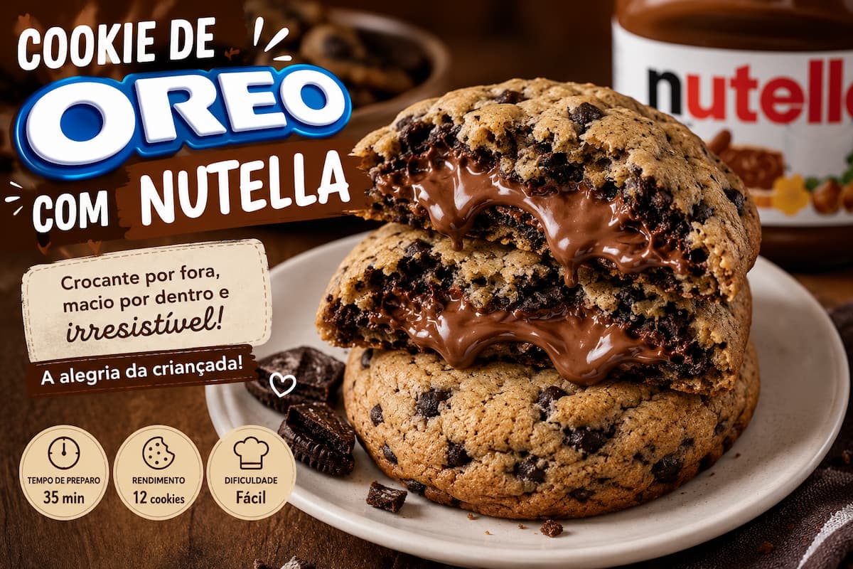 Aprenda a fazer um delicioso cookie de Oreo com Nutella