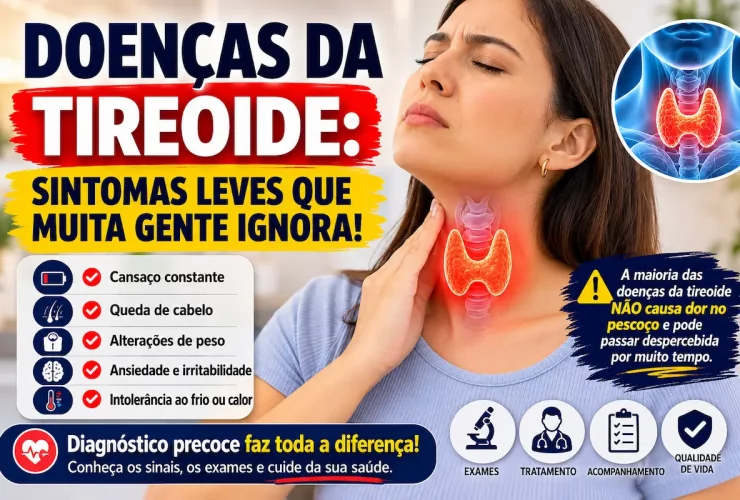 Descubra os sintomas iniciais das doenças da tireoide