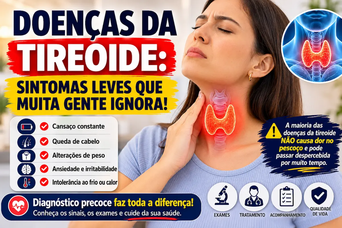 Descubra os sintomas iniciais das doenças da tireoide