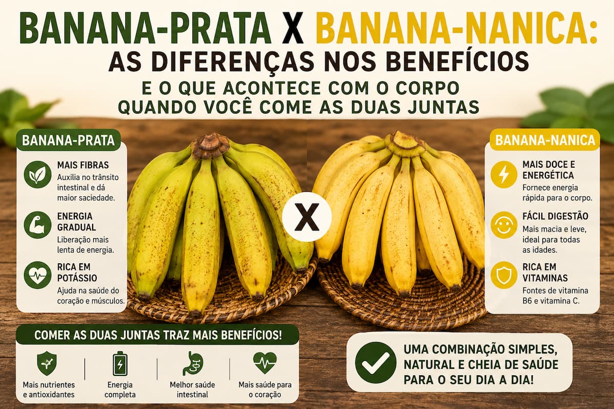 Descubra as diferenças entre a banana-prata e a banana-nanica