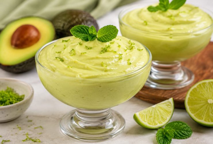 Mousse de abacate super cremoso e refrescante