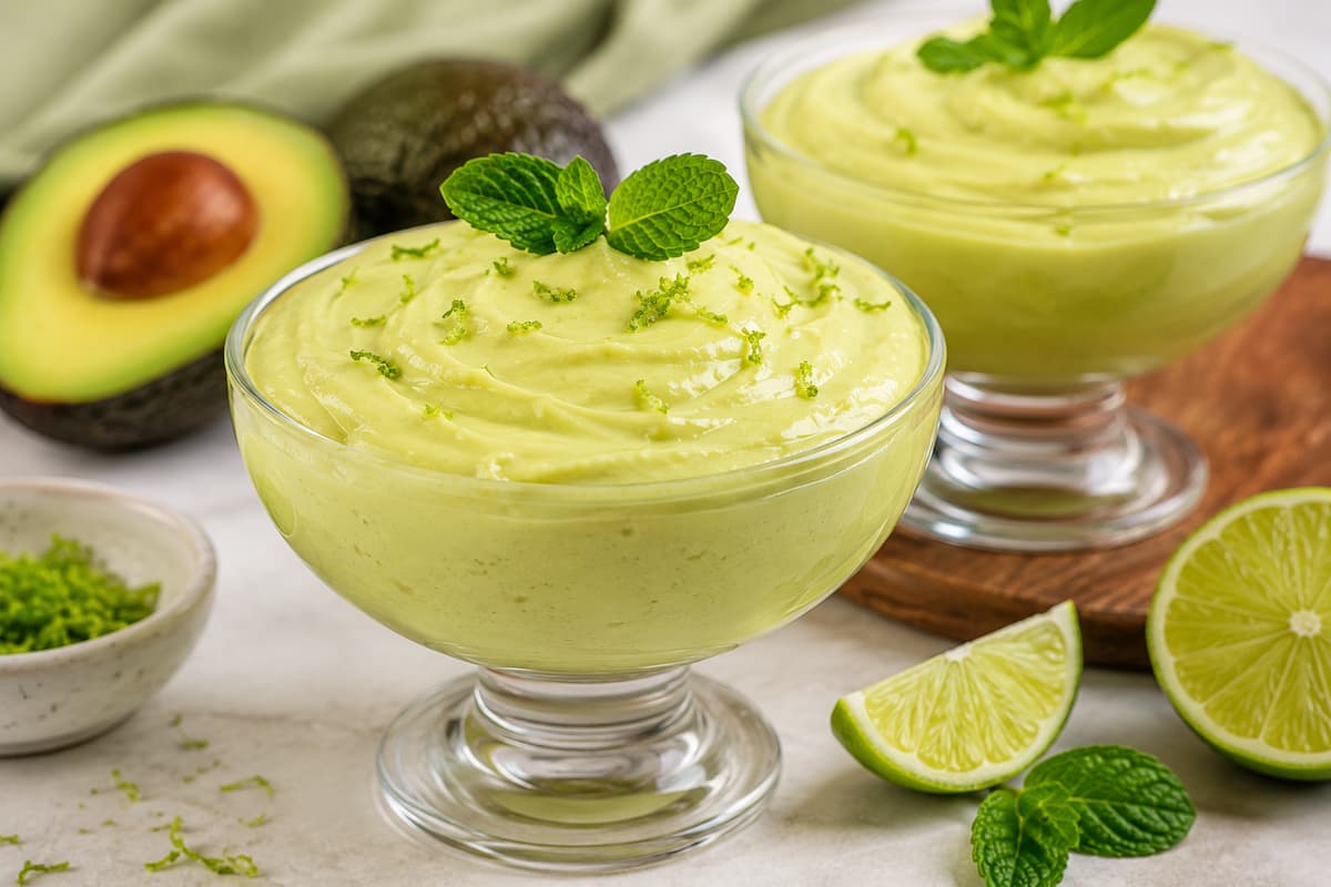 Mousse de abacate super cremoso e refrescante