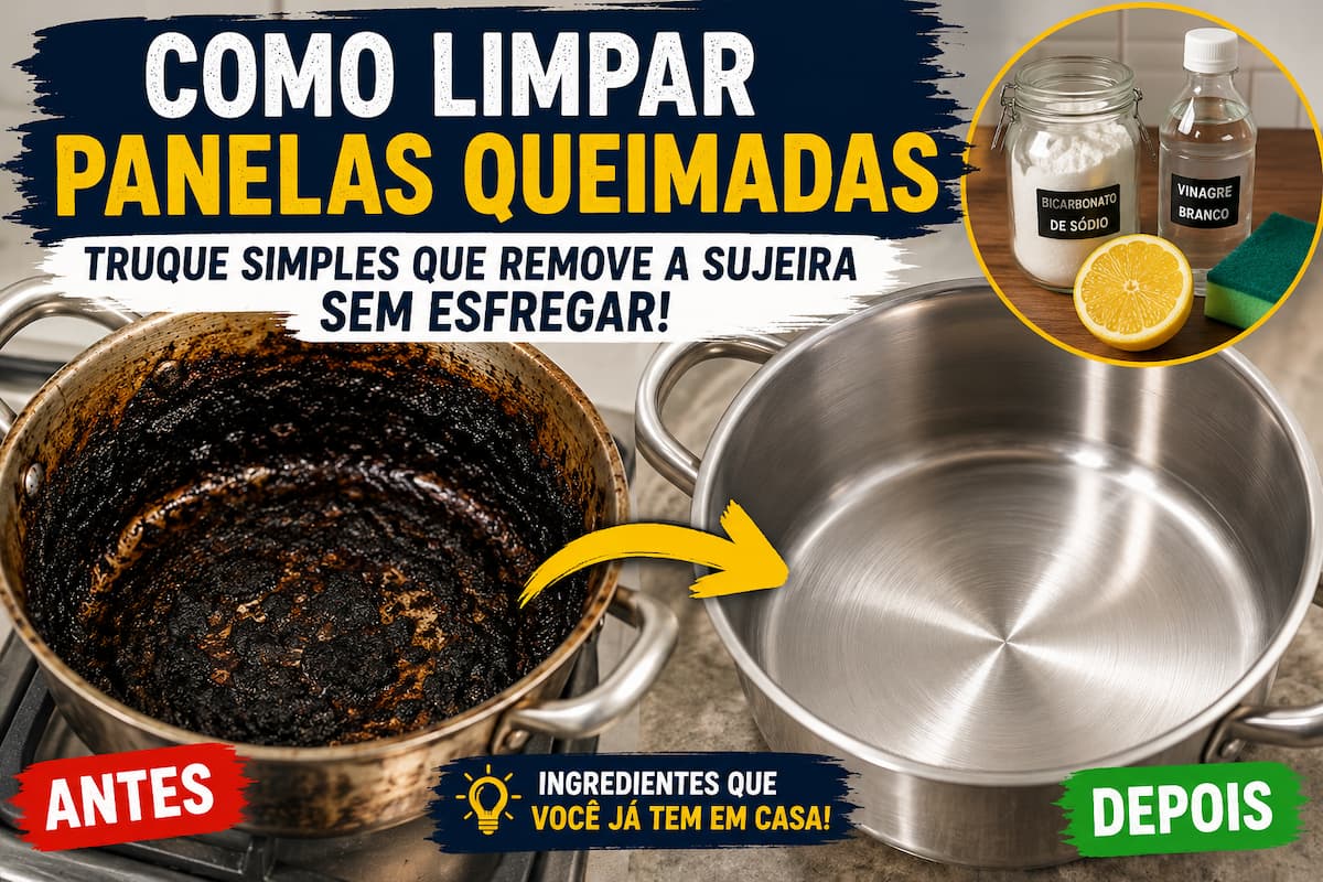 Descubra um truque simples para limpar panelas queimadas sem esforço