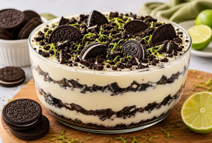 Experimente esta sobremesa de Oreo com mousse de limão cremosa