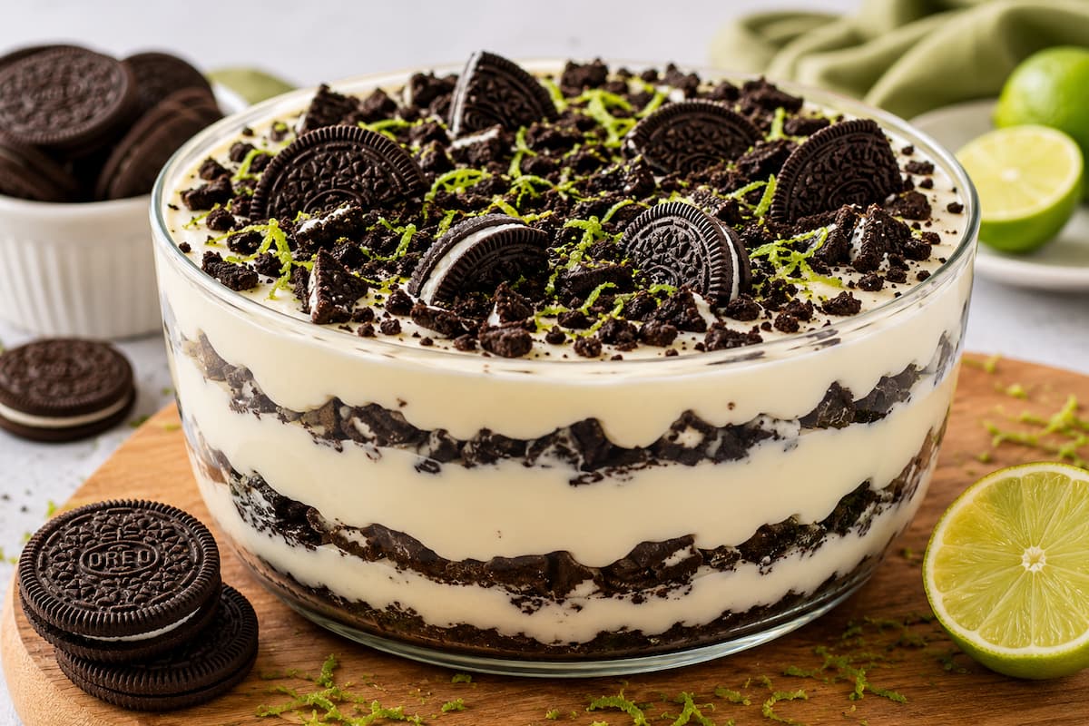 Experimente esta sobremesa de Oreo com mousse de limão cremosa
