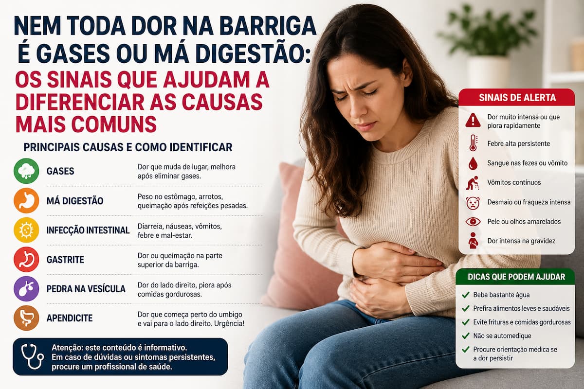 Nem toda dor na barriga é causada por gases ou má digestão