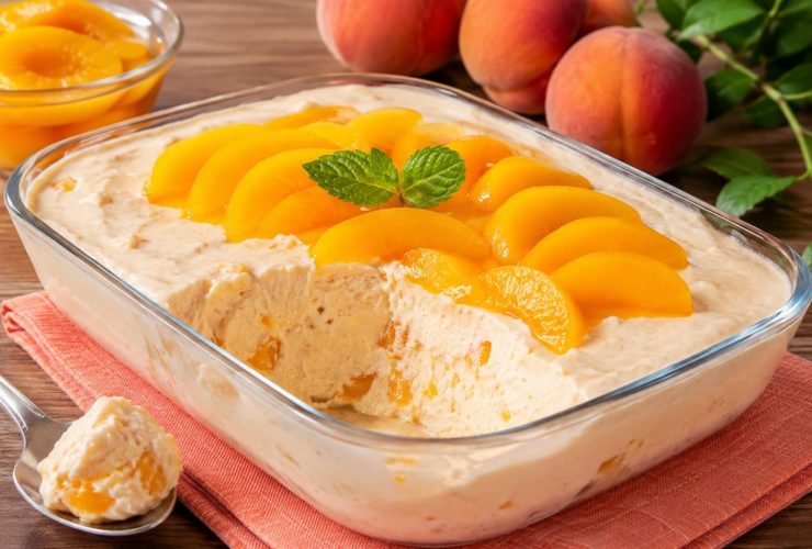 Gelado de pêssego super cremoso