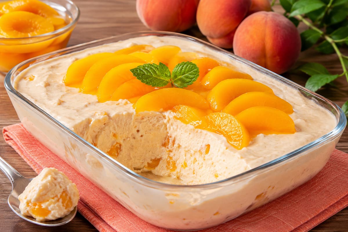 Gelado de pêssego super cremoso