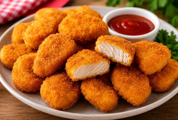 Nuggets de frango caseiro bem temperado