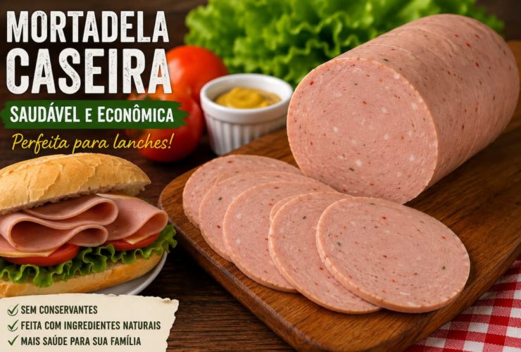 Mortadela caseira saudável, econômica e muito saborosa