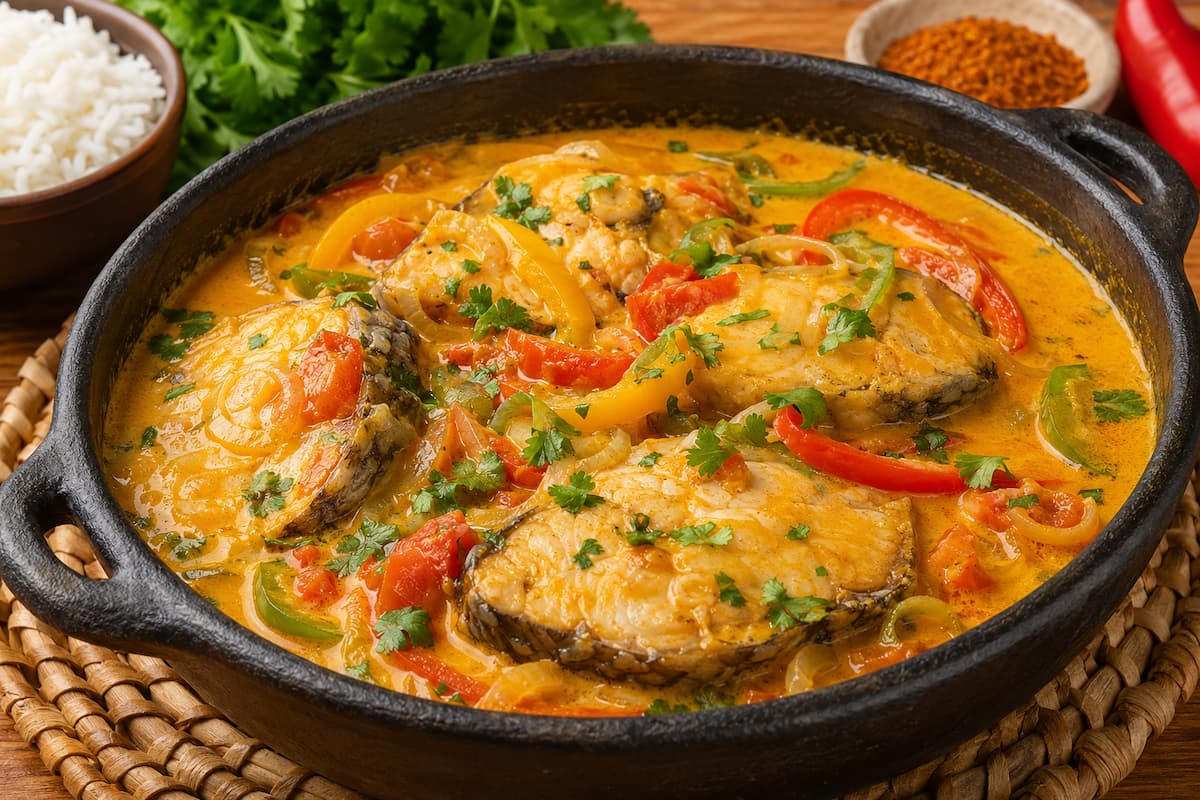 Moqueca de peixe fácil, cremosa e muito saborosa