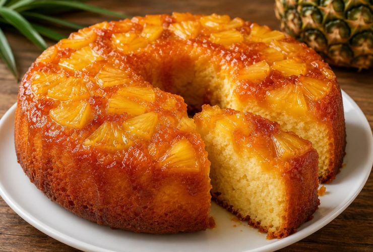 Bolo de abacaxi fofinho e molhadinho
