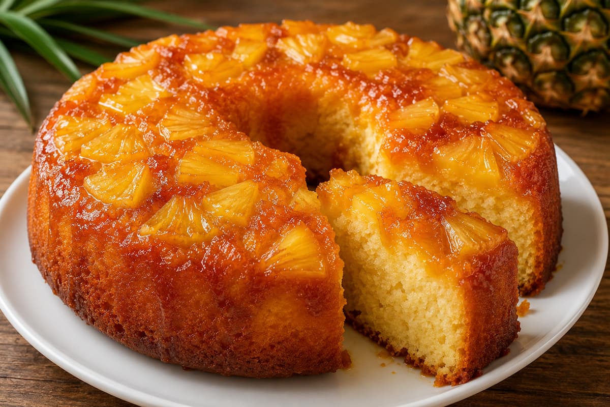 Bolo de abacaxi fofinho e molhadinho