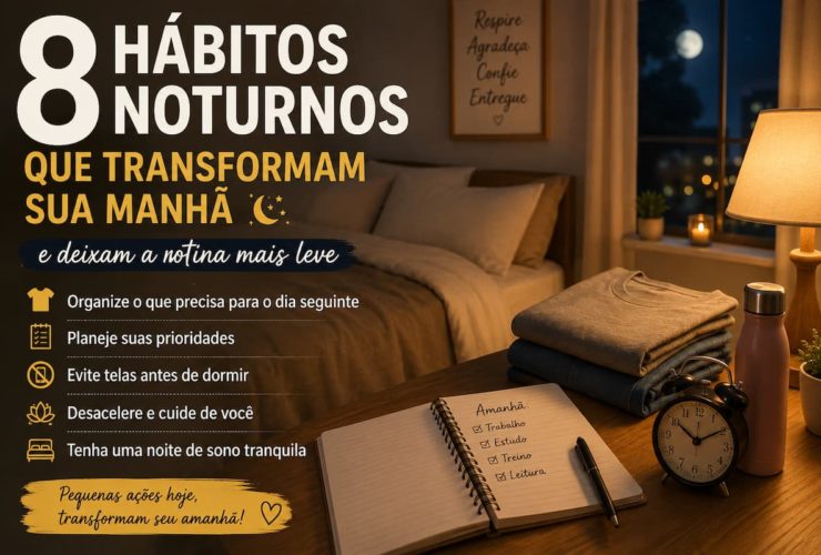 hábitos noturnos simples que ajudam a organizar sua rotina