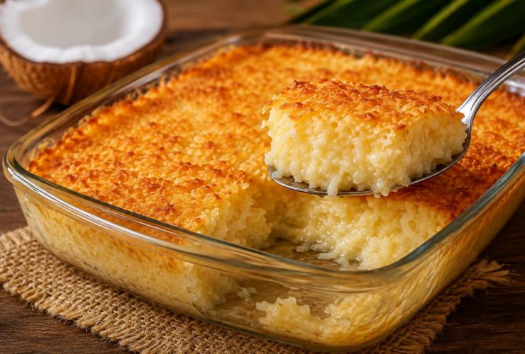Cocada de forno na travessa cremosa