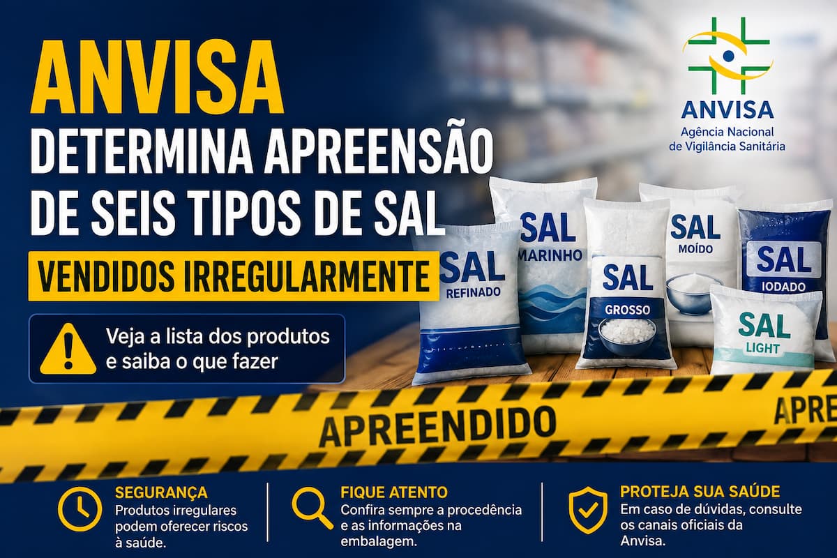 Anvisa determina apreensão de seis tipos de sal vendidos irregularmente