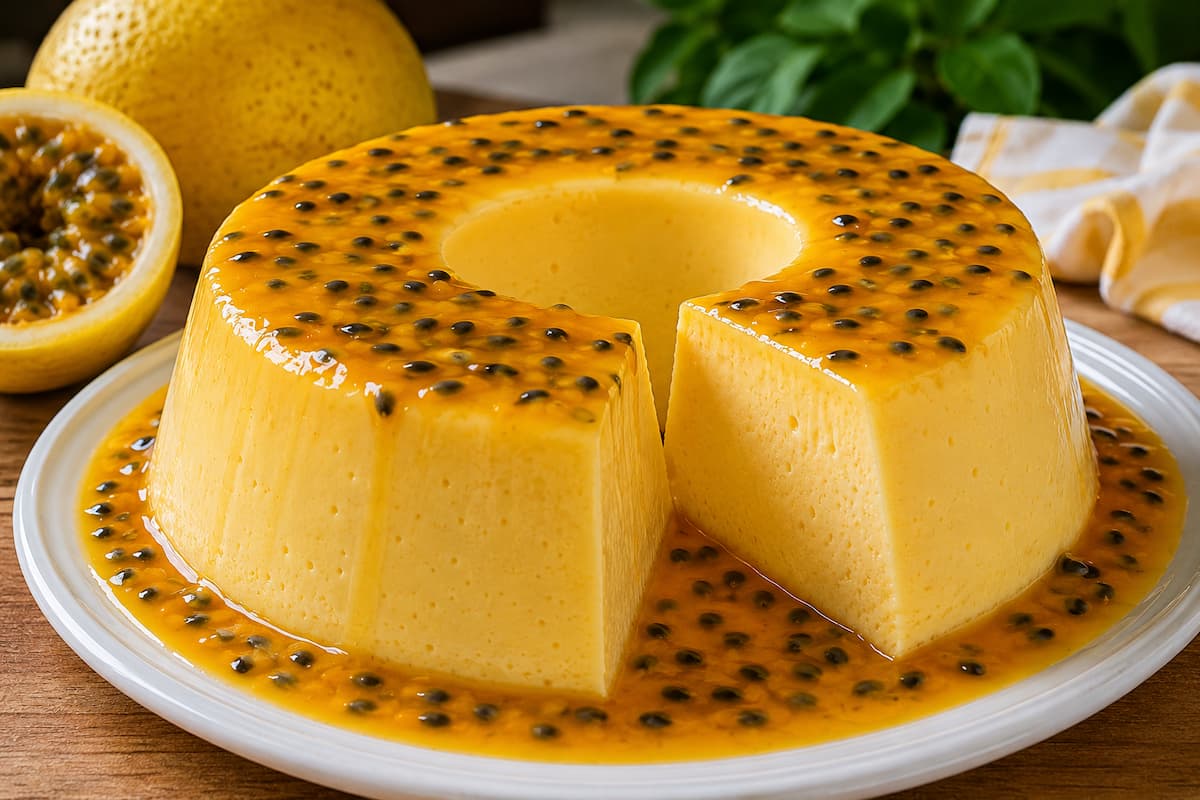 Flan de maracujá sem fogo