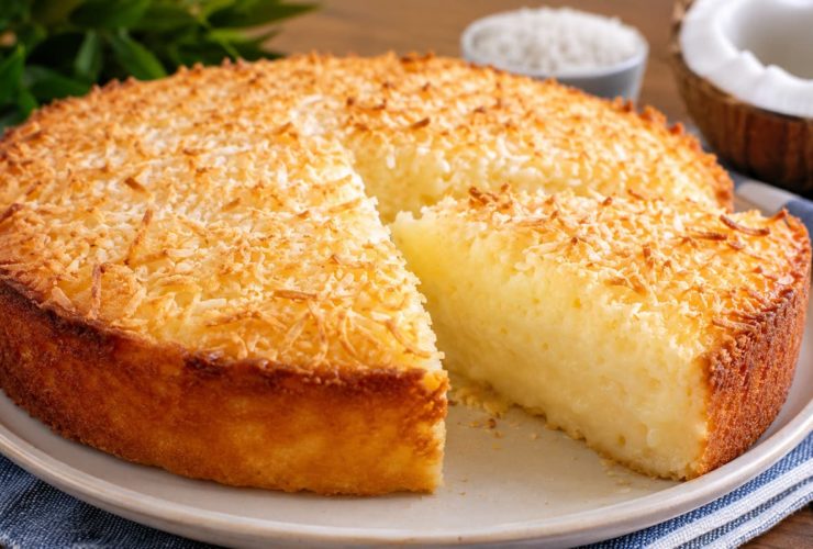 Bolo cremoso de coco sem leite condensado