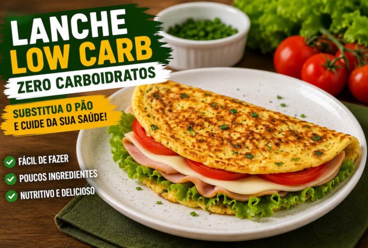 Lanche low carb saboroso e fácil de preparar, perfeito para substituir o pão branco