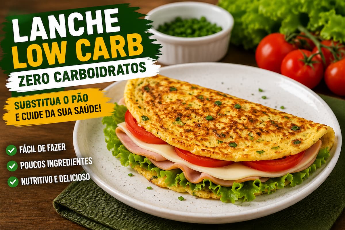 Lanche low carb saboroso e fácil de preparar, perfeito para substituir o pão branco