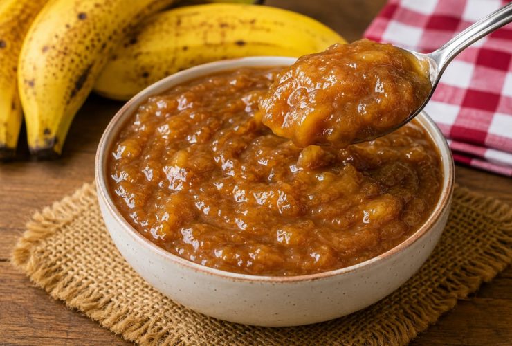 Doce de banana caseiro feito com apenas 2 ingredientes!