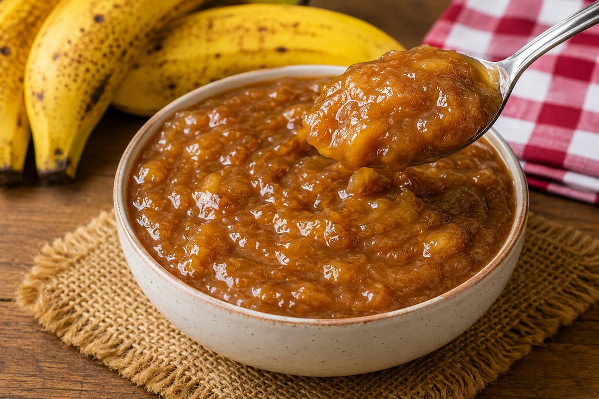 Doce de banana caseiro feito com apenas 2 ingredientes!