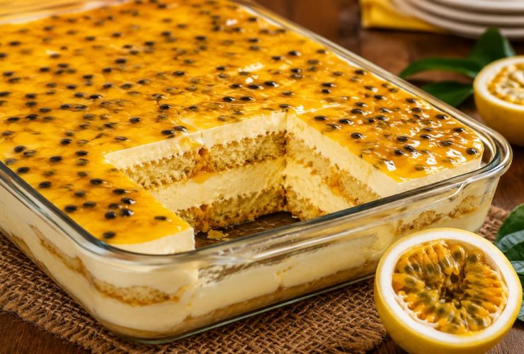 Bolo Gelado de Maracujá Cremoso e Refrescante