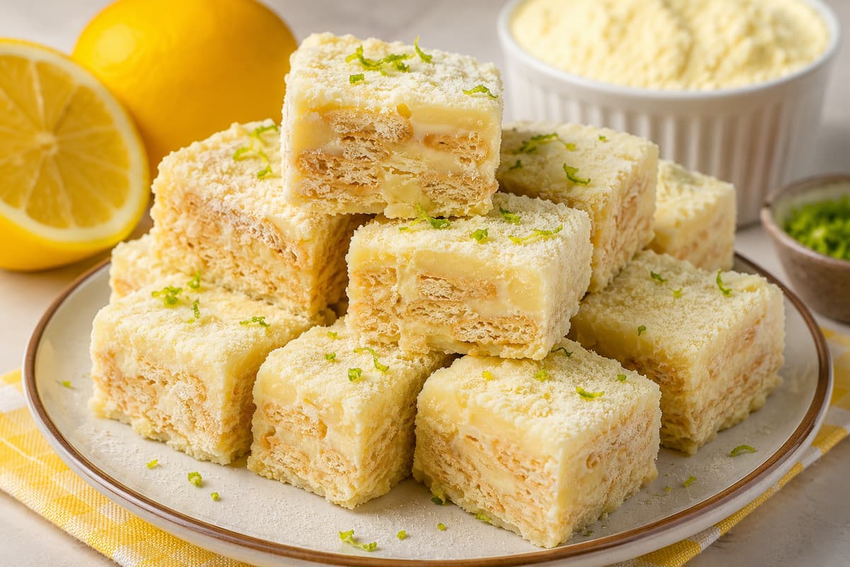 Palha italiana de limão com leite Ninho