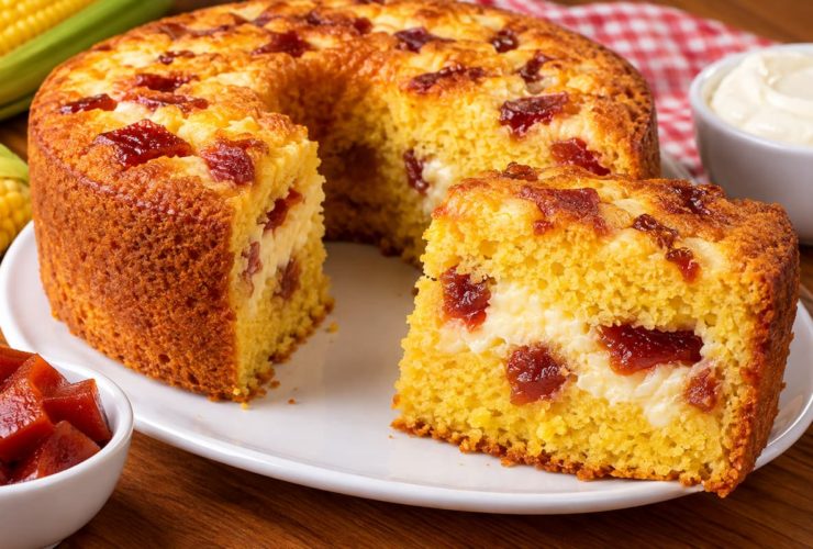 Bolo de Milho com Requeijão e Goiabada