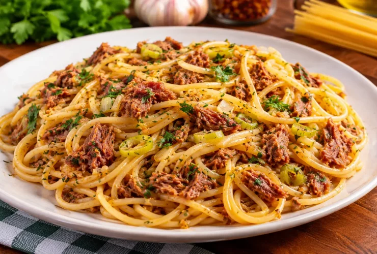 Aprenda a fazer um espaguete soltinho com carne de lata