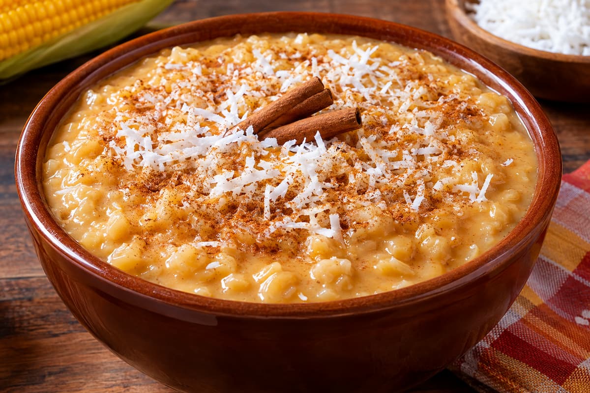 Canjica Cremosa Caramelizada com Coco