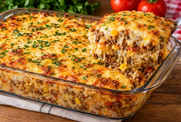 Arroz de Forno Cremoso com Carne Moída