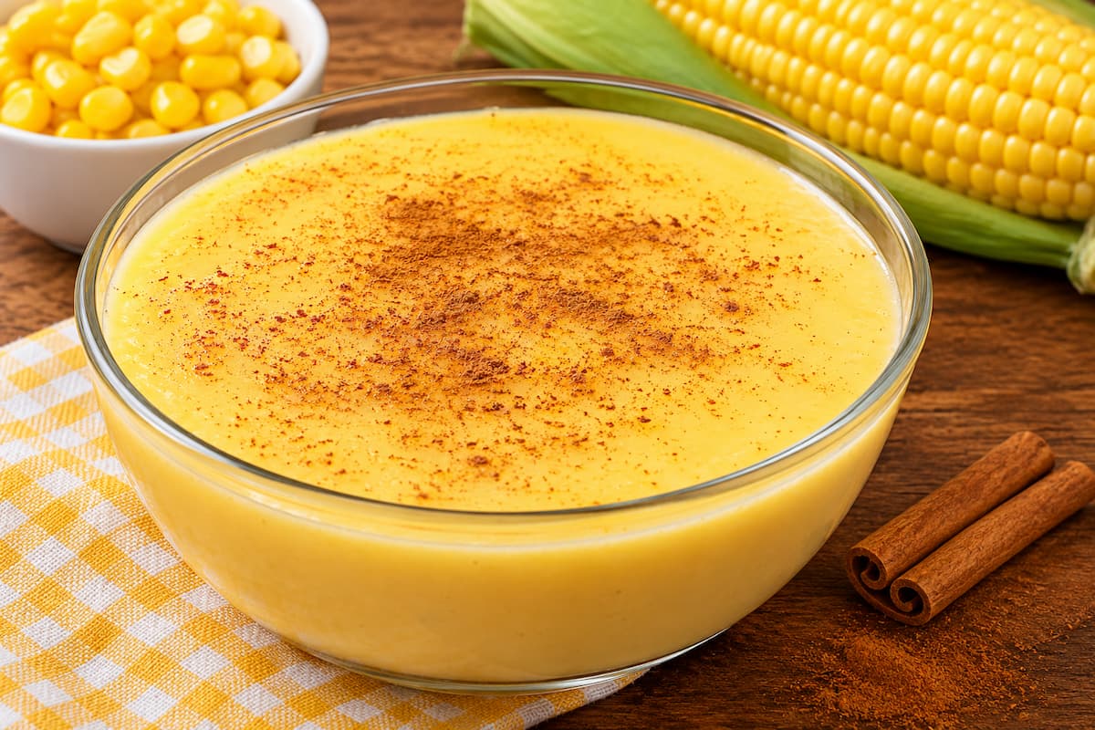 Curau cremoso com milho de latinha, uma receita fácil, rápida e deliciosa