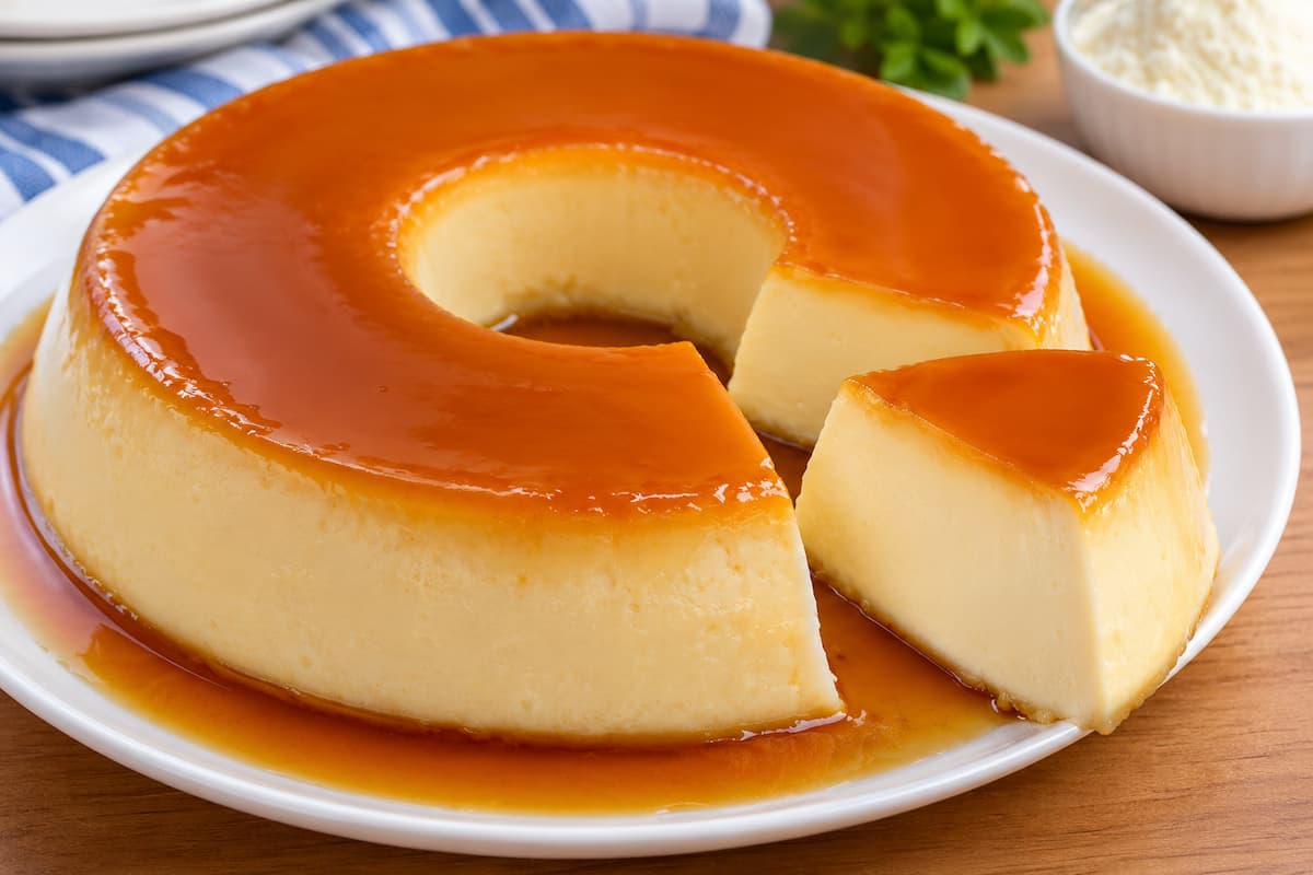 Flan de Leite em Pó Rápido e Cremoso