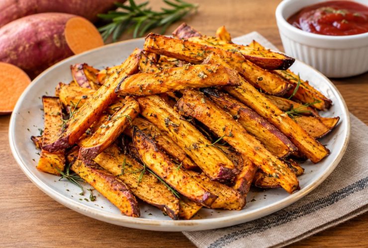 Petisco de Batata-Doce Crocante no Forno