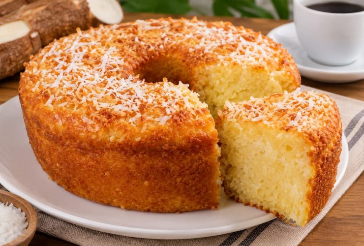 Bolo de Mandioca com Coco Sem Trigo e Fácil