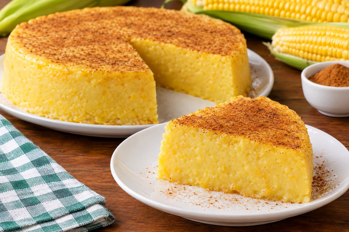 Bolo Pamonha Cremoso Sem Forno e Sem Ovos