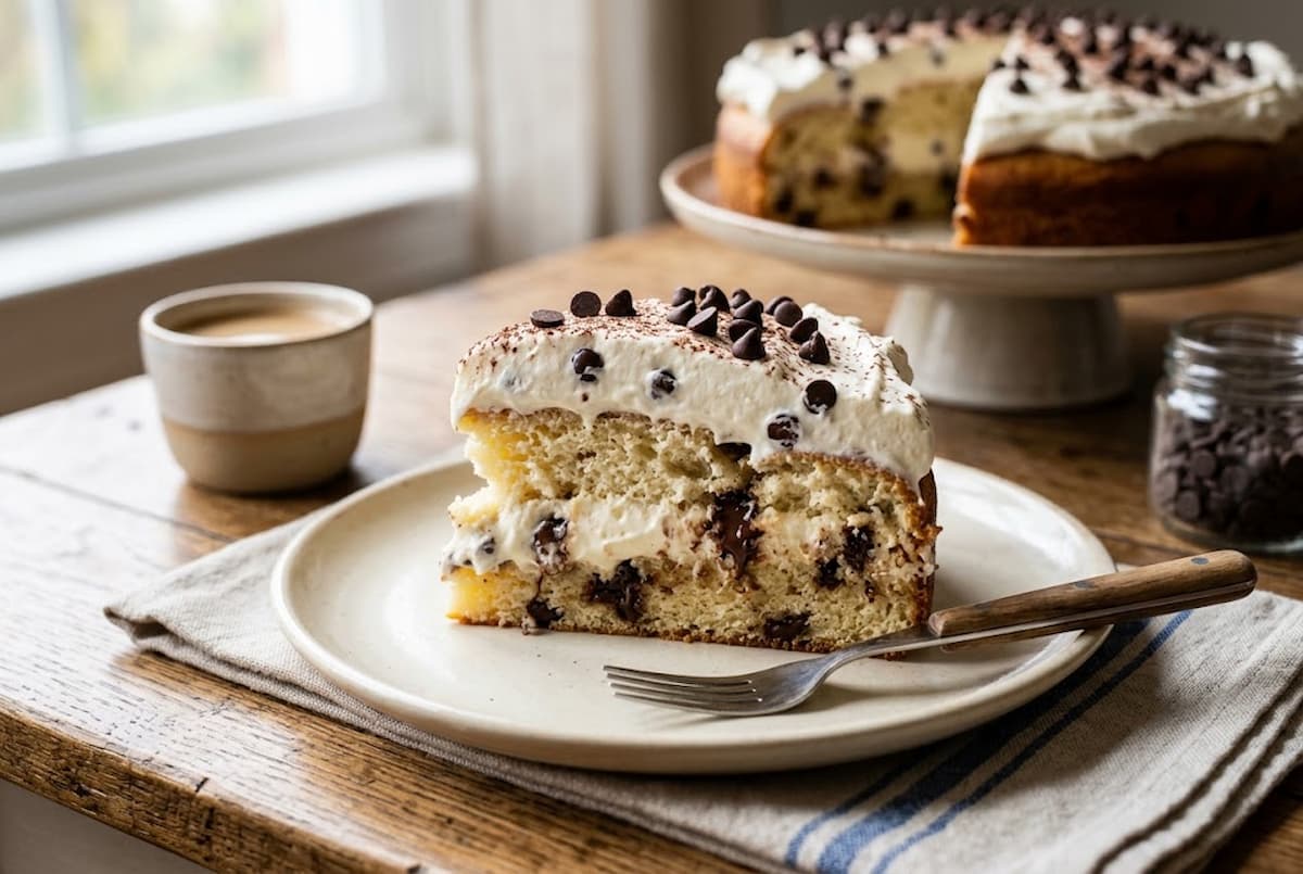 Bolo de Nata com Gotinhas de Chocolate Fofinho