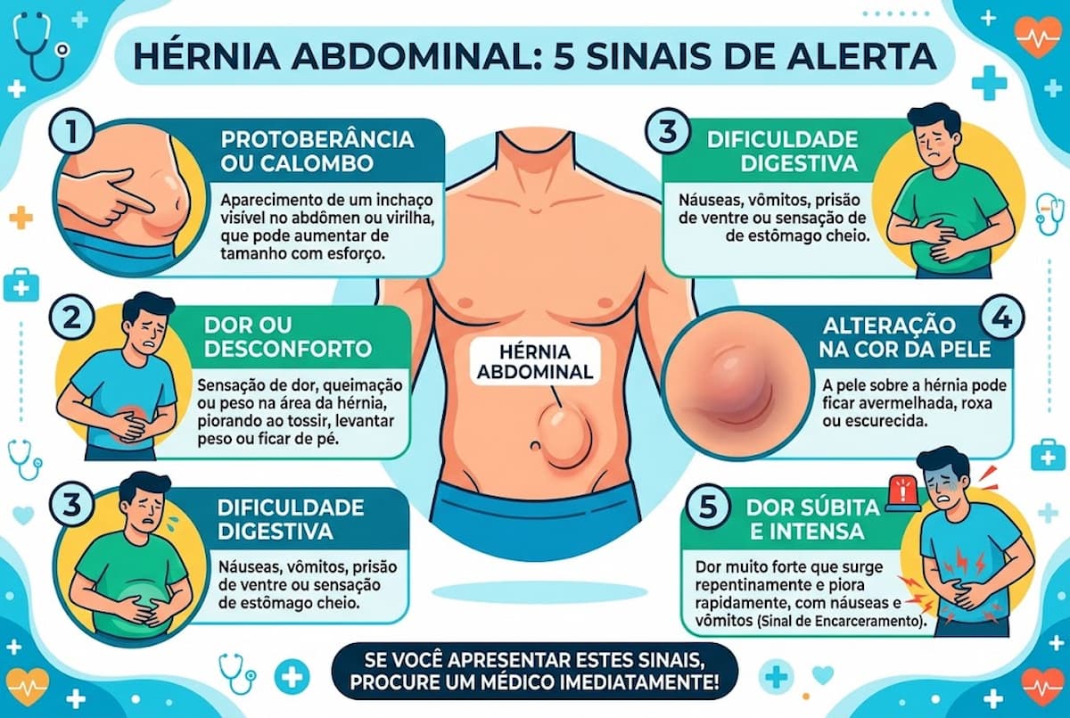Hérnia abdominal: 5 sinais de alerta