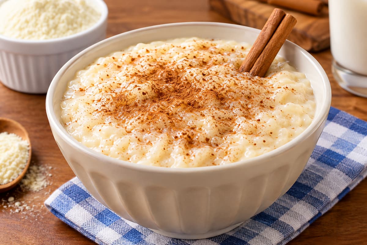 Arroz Doce com Leite em Pó Cremoso e Fácil