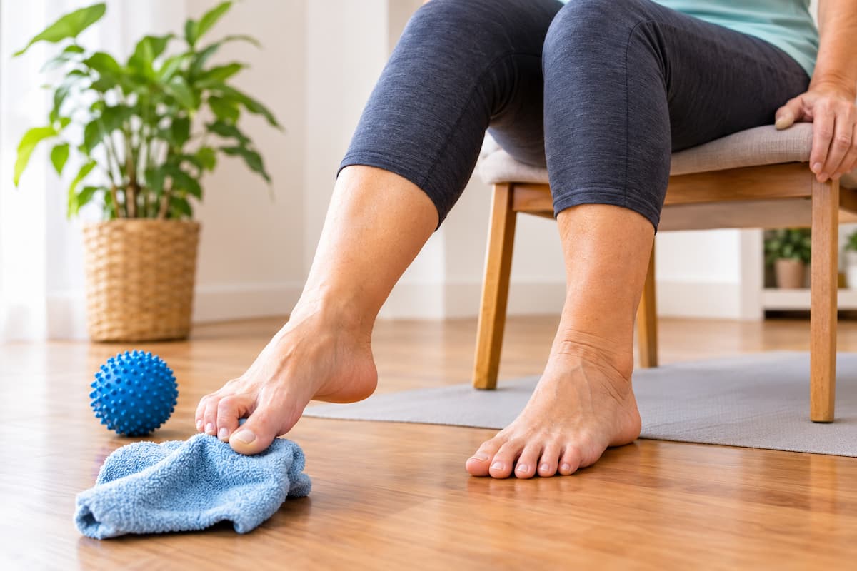 Rotina de exercícios para fortalecer os pés